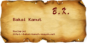 Bakai Kanut névjegykártya